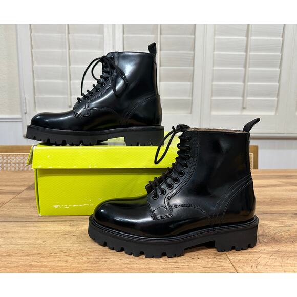 Ted Baker London Mascy Ankle Boots Black Buttery Leather Size 6 NIB Utilitarian - Picture 3 of 15